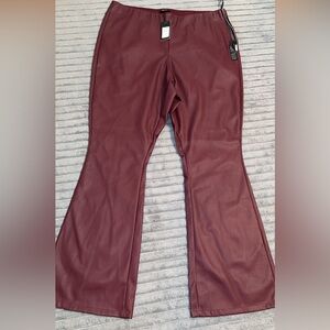 City Chic Burgundy Flared Pants